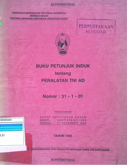 BUKU PETUNJUK INDUK PERALATAN TNI AD 31-1-01 1995